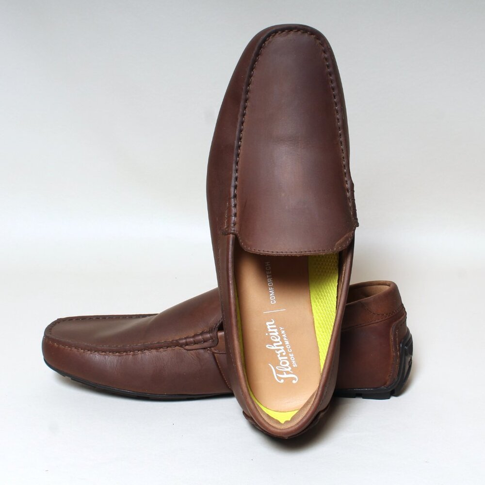 Mens Florsheim Driving Moccasins Size 9 M Motor Venetian Brown Leather Shoes